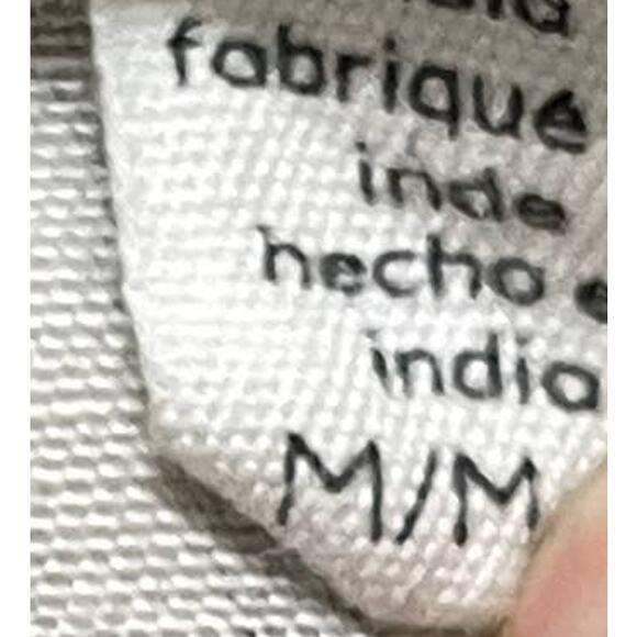 LOVE LIKE SUMMER X BILLABONG Womens M Tunic Top Off White Gray Linen Blend STAIN - Picture 7 of 8